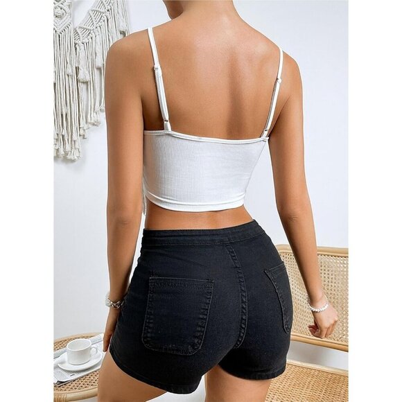 Women Tassel Tank Outfits  Festival Clothes Rave V-Neck Sleeveless Shirt - Picture 6 of 6